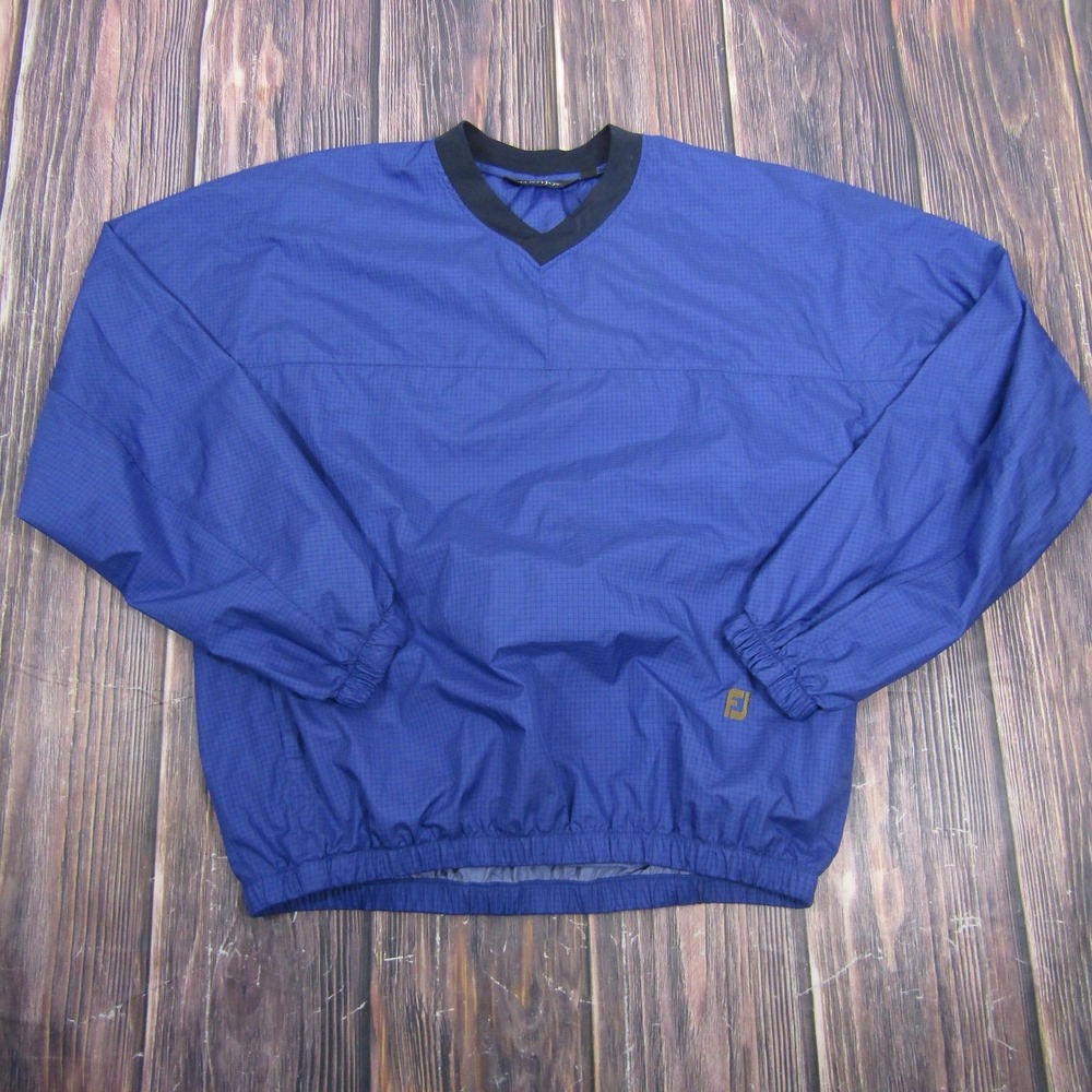 FootJoy‎ Jacket Mens Large Blue V Neck Pullover Windbreaker Golf Lightweight